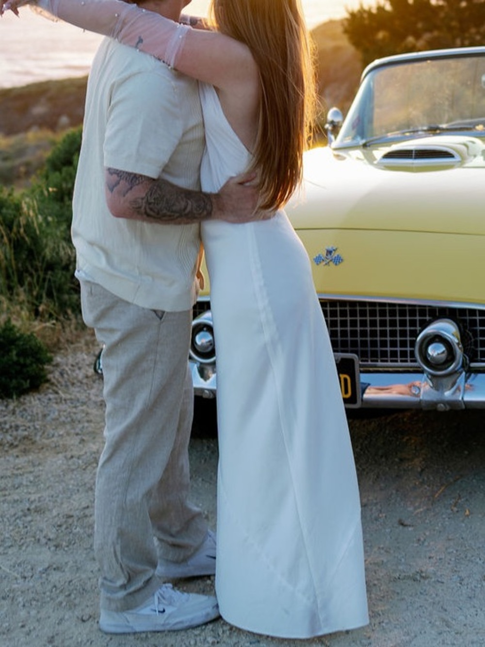Show Me Your MuMu Satin Ivory Halter Wedding Dress - Picture 7 of 7